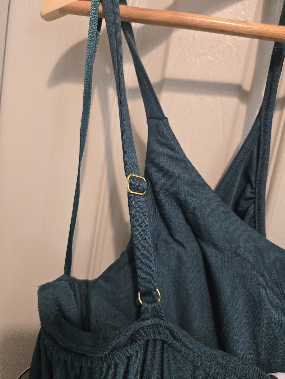 Soma Soft Jersey Teal Halter Maxi Bra Dress with Drawstring Waist sz XL - Picture 3 of 9
